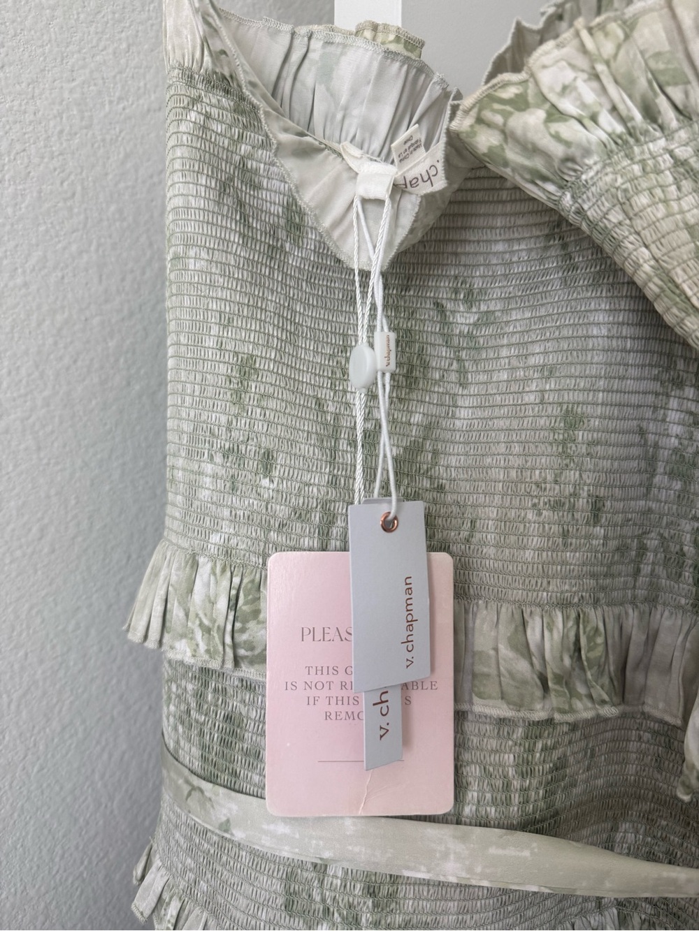 V. Chapman The Lily Dress in Sage Tapestry - Picture 6 of 6